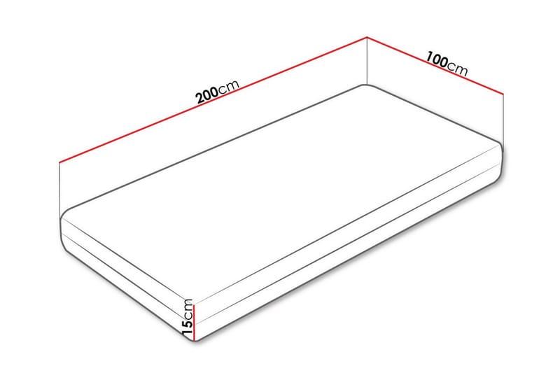 Arigna Skummadras 100x200 cm - Hvid - Møbler - Senge - Madrasser - Skummadras