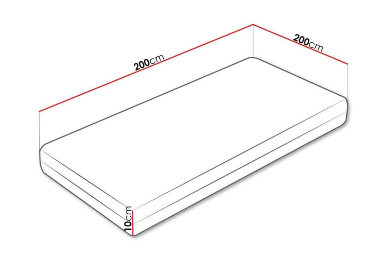 Arigna Skummadras 200x200 cm - Hvid - Møbler - Senge - Madrasser - Skummadras