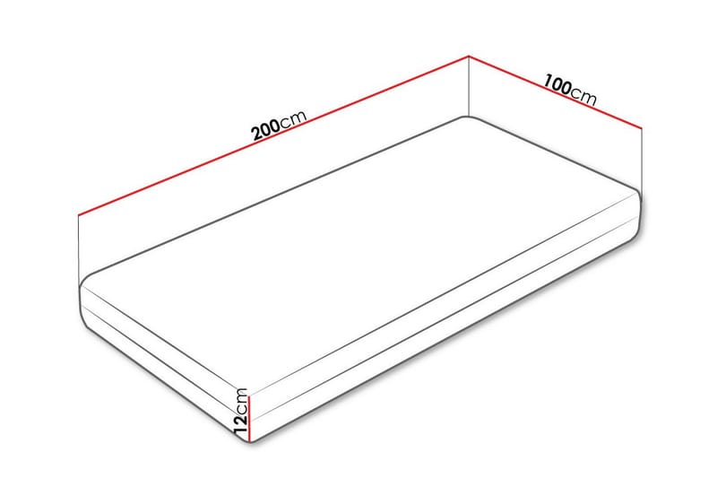 Derry Skummadras 100x200 cm - Hvid - Møbler - Senge - Madrasser - Skummadras