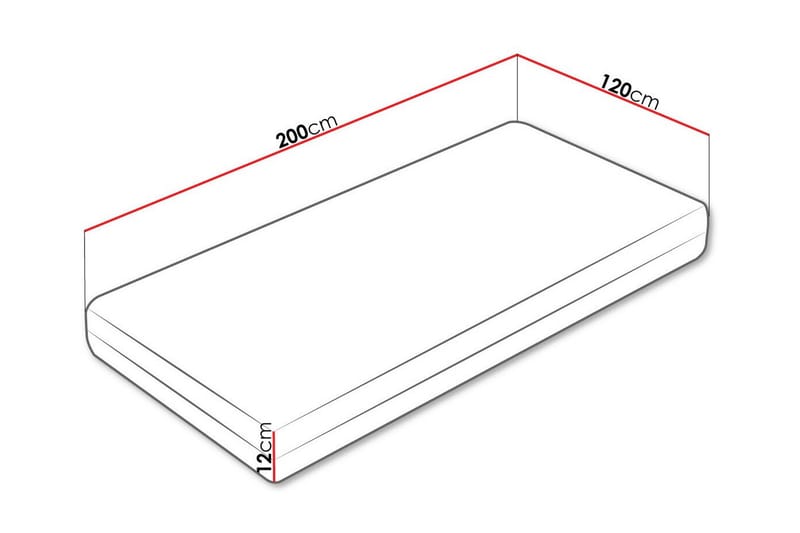 Derry Skummadras 120x200 cm - Hvid - Møbler - Senge - Madrasser - Skummadras