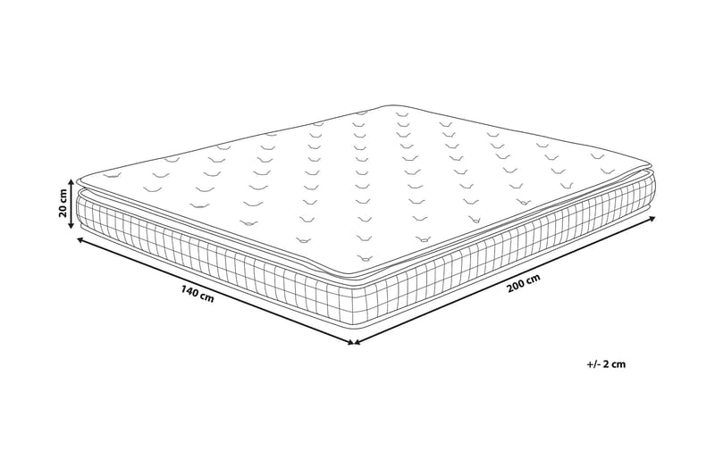 Acharm Springmadras 140x200 cm Fast Memoryskum - Hvid - Møbler - Senge - Madrasser - Springmadras