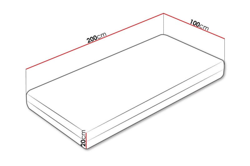 Arigna Springmadras 100x200 cm - Hvid - Møbler - Senge - Madrasser - Springmadras