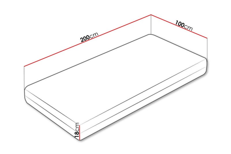 Arigna Springmadras 100x200 cm - Hvid - Møbler - Senge - Madrasser - Springmadras