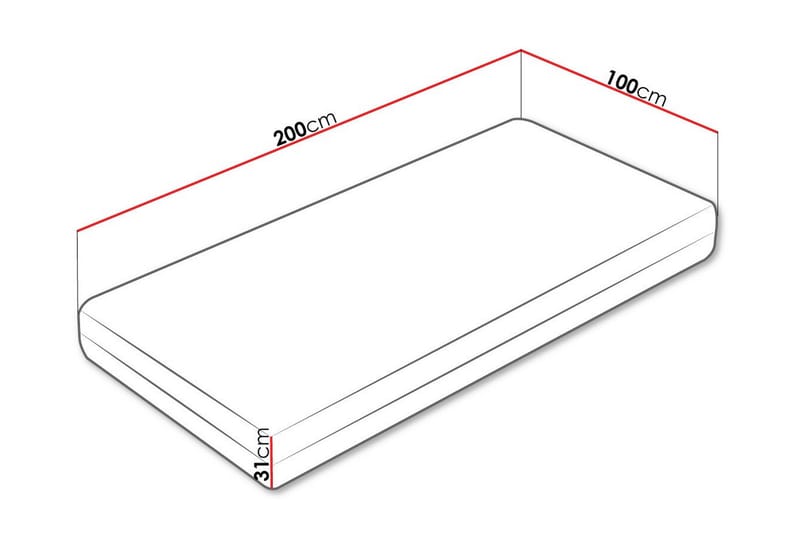 Arigna Springmadras 100x200 cm - Hvid - Møbler - Senge - Madrasser - Springmadras