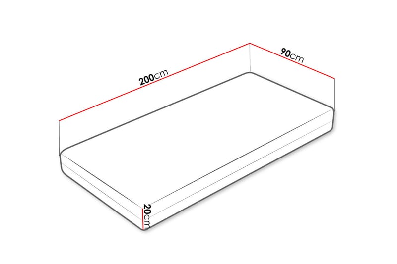 Profi madras 200x90x20 cm - Møbler - Senge - Madrasser - Springmadras