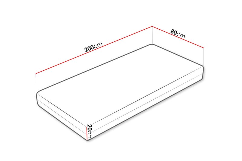 Hartsville Hard Madras 80x200 cm - Hvid - Topmadras