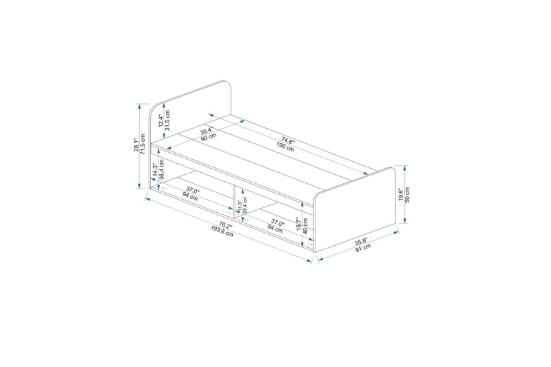 Newra Sengestel 91x194 cm - Beige - Møbler - Senge - Sengeramme & sengestel