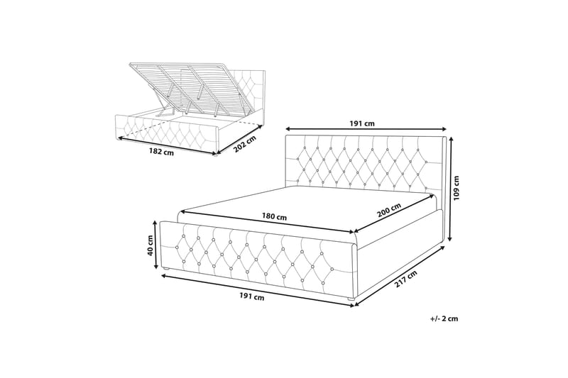 Saleux Sengeramme 180x200 cm - Beige - Møbler - Senge - Sengeramme & sengestel