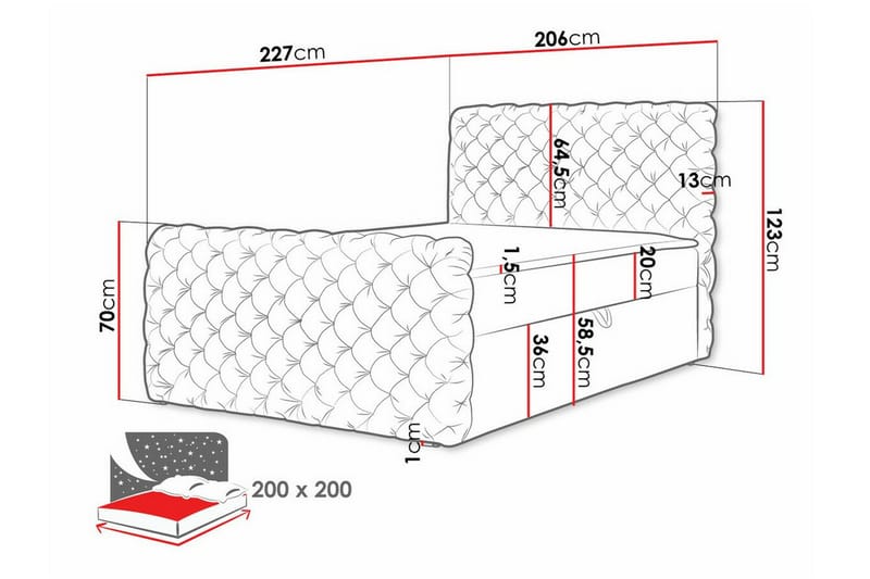 Almancil Sengeramme 200x200 cm - Brun - Møbler - Senge - Sengeramme & sengestel