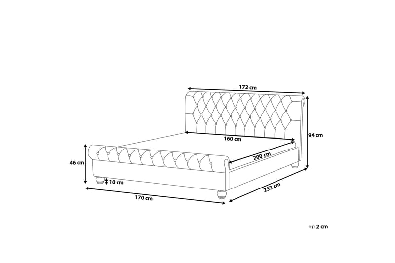 Avallon Dobbelt seng 160 | 200 cm - Lyserød - Møbler - Senge - Sengeramme & sengestel