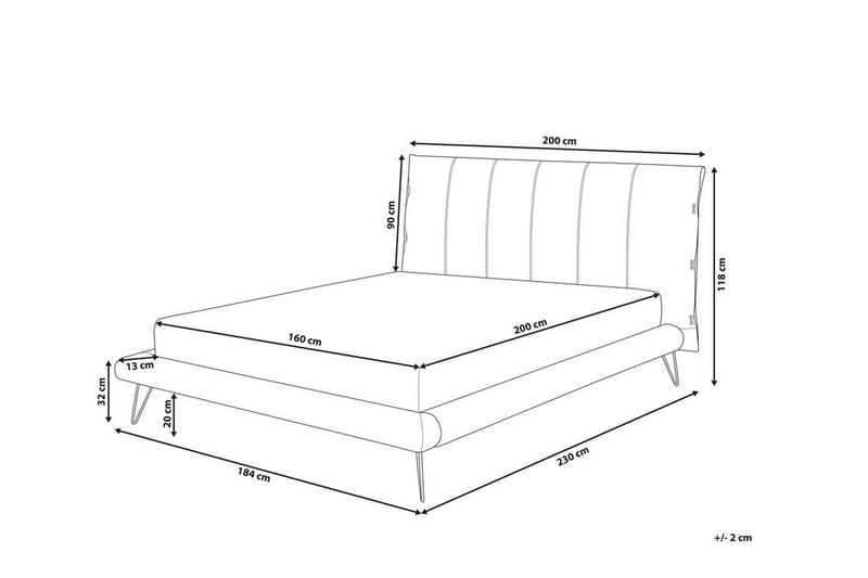 Aventin Seng 160x200 cm - Hvid/Kunstlæder - Møbler - Senge - Sengeramme & sengestel