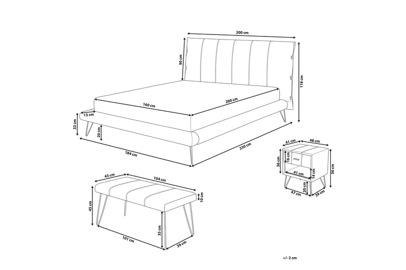 Aventin Seng 160x200 cm - Hvid/Kunstlæder - Møbler - Senge - Sengeramme & sengestel