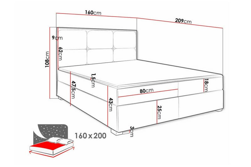 Bandon Sengeramme 160x200 cm - Brun - Møbler - Senge - Sengeramme & sengestel