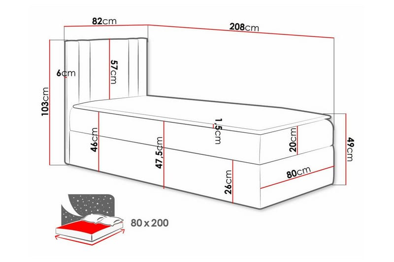 Betvallen Sengeramme 80x200 cm - Brun - Møbler - Senge - Sengeramme & sengestel