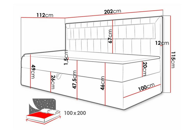 Boisdale Sengeramme 100x200 cm - Blå - Møbler - Senge - Sengeramme & sengestel