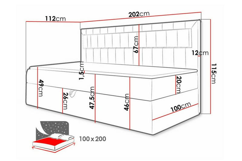 Boisdale Sengeramme 100x200 cm - Hvid/Grå - Møbler - Senge - Sengeramme & sengestel