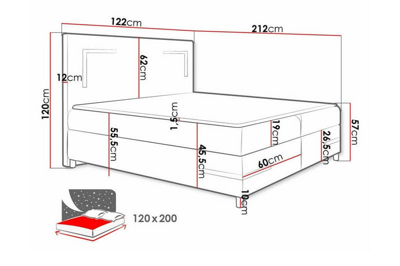 Boisdale Sengeramme 120x200 cm - Beige - Møbler - Senge - Sengeramme & sengestel