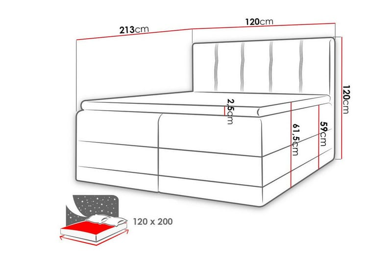 Boisdale Sengeramme 120x200 cm - Brun - Møbler - Senge - Sengeramme & sengestel