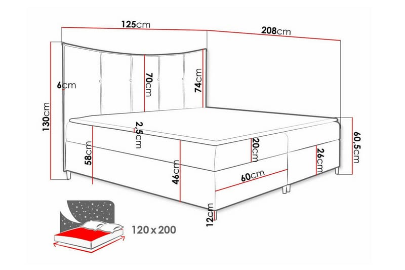 Boisdale Sengeramme 120x200 cm - Gul - Møbler - Senge - Sengeramme & sengestel