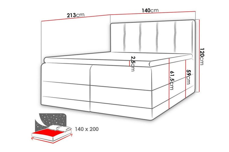 Boisdale Sengeramme 140x200 cm - Brun - Møbler - Senge - Sengeramme & sengestel