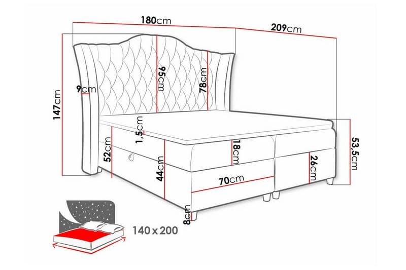 Boisdale Sengeramme 140x200 cm - Brun - Møbler - Senge - Sengeramme & sengestel