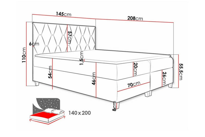 Boisdale Sengeramme 140x200 cm - Brun - Møbler - Senge - Sengeramme & sengestel