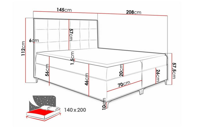 Boisdale Sengeramme 140x200 cm - Gul - Møbler - Senge - Sengeramme & sengestel