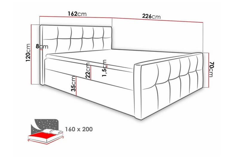 Boisdale Sengeramme 160x200 cm - Beige - Møbler - Senge - Sengeramme & sengestel