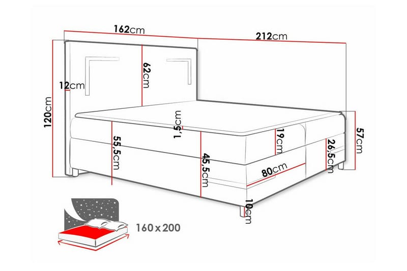 Boisdale Sengeramme 160x200 cm - Brun - Møbler - Senge - Sengeramme & sengestel