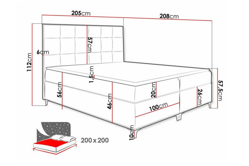 Boisdale Sengeramme 200x200 cm - Lysebrun - Møbler - Senge - Sengeramme & sengestel