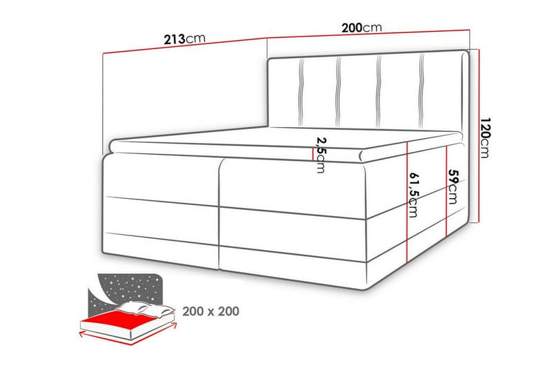 Boisdale Sengeramme 200x200 cm - Lysebrun/Sort - Møbler - Senge - Sengeramme & sengestel