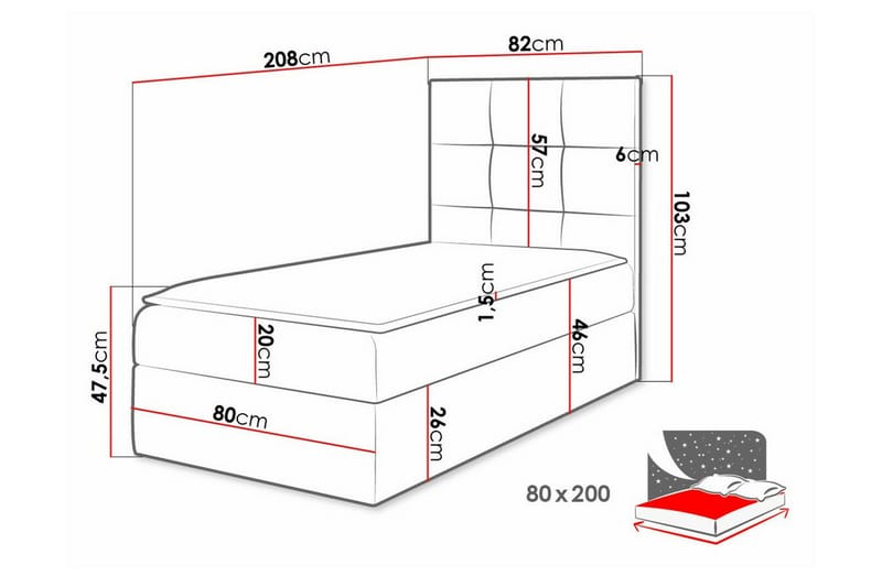 Boisdale Sengeramme 80x200 cm - Beige - Møbler - Senge - Sengeramme & sengestel