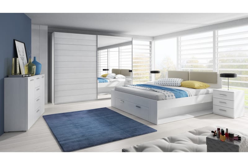 Bovera Sengeramme stel 160x200 cm - Askegrå | hvid - Sengeramme & sengestel - Sammenklappelig seng