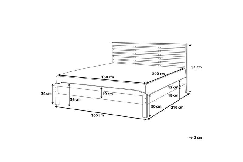 Carnac Dobbelt seng 160 | 200 cm - Træ / natur - Møbler - Senge - Sengeramme & sengestel