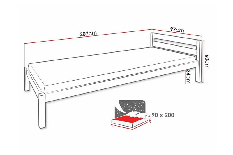 Carnew Sengeramme 90x200 cm - Lysebrun - Møbler - Senge - Sengeramme & sengestel