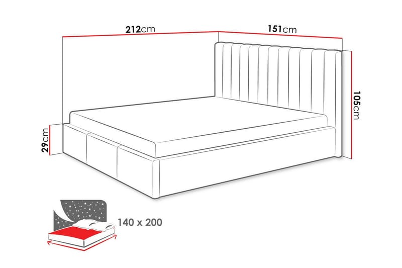 Derry Sengeramme 140x200 cm - Cream - Møbler - Senge - Sengeramme & sengestel