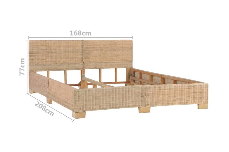 håndvævet sengestel ægte rattan 160 x 200 cm - Møbler - Senge - Sengeramme & sengestel