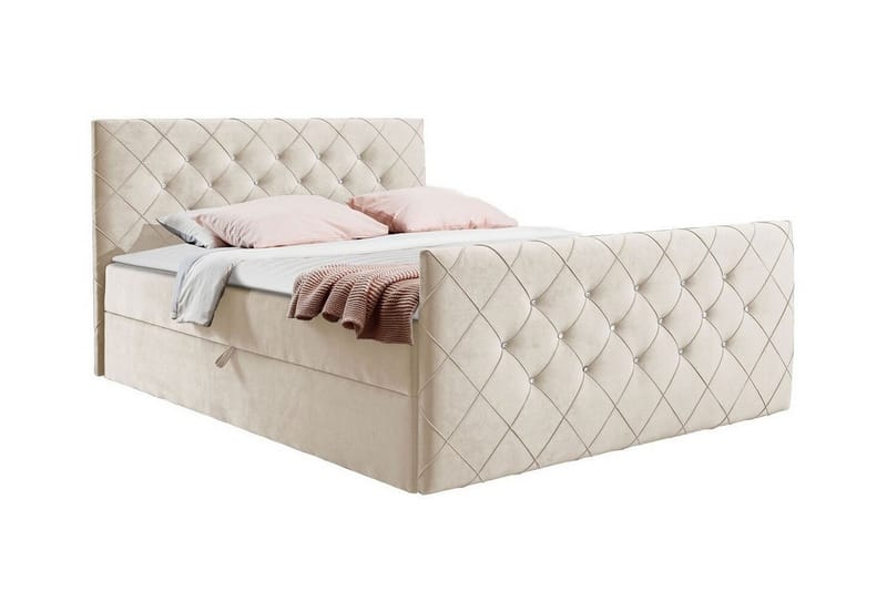 Hattie Sengramme 140x200 cm - Beige/Lys beige - Møbler - Senge - Sengeramme & sengestel