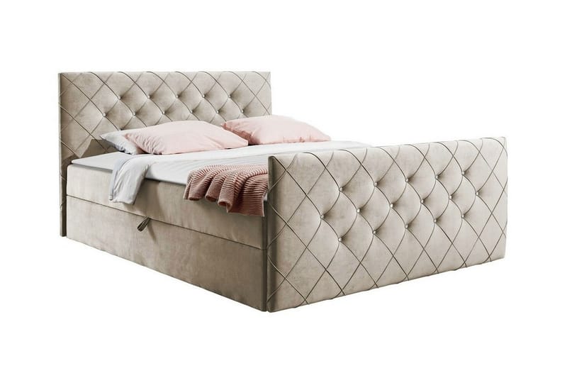 Hattie Sengramme 180x200 cm - Beige/Lys beige - Møbler - Senge - Sengeramme & sengestel