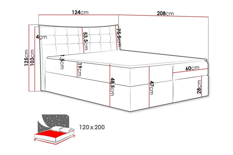 Hayton Sengramme 120x200 cm - Beige - Møbler - Senge - Sengeramme & sengestel