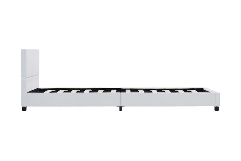 Hydraulisk Opbevaringsseng 120 X 200 Cm Kunstlæder Hvid - Hvid - Møbler - Senge - Sengeramme & sengestel