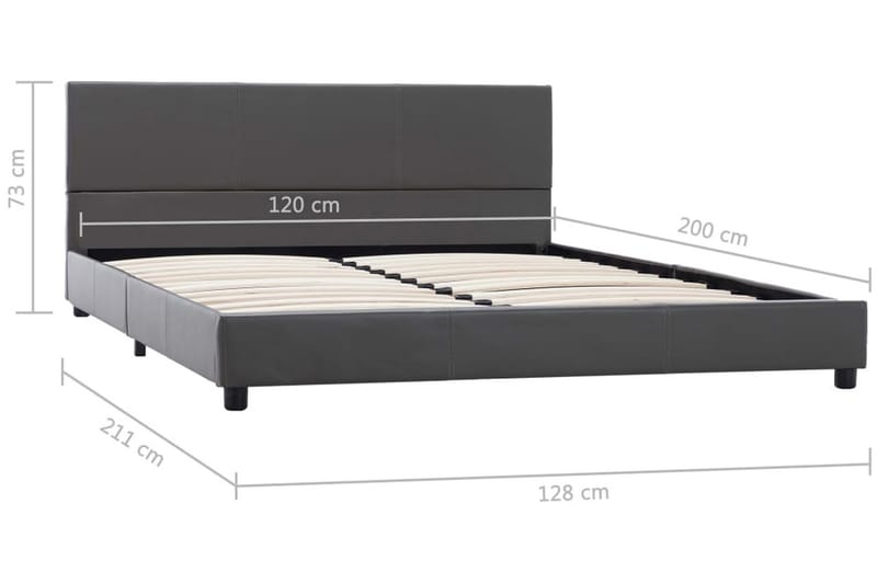 Hydraulisk Opbevaringsseng 160 X 200 Cm Kunstlæder Grå - Grå - Møbler - Senge - Sengeramme & sengestel