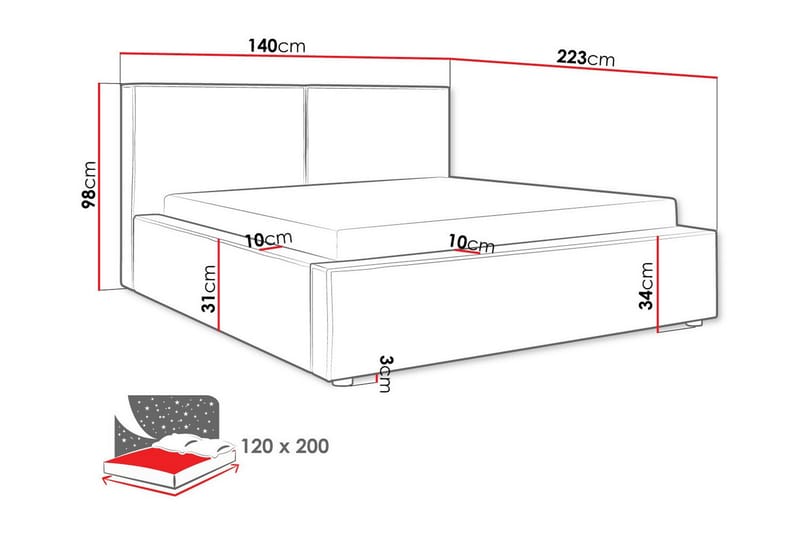 Knocklong Sengeramme 120x200 cm - Beige - Møbler - Senge - Sengeramme & sengestel