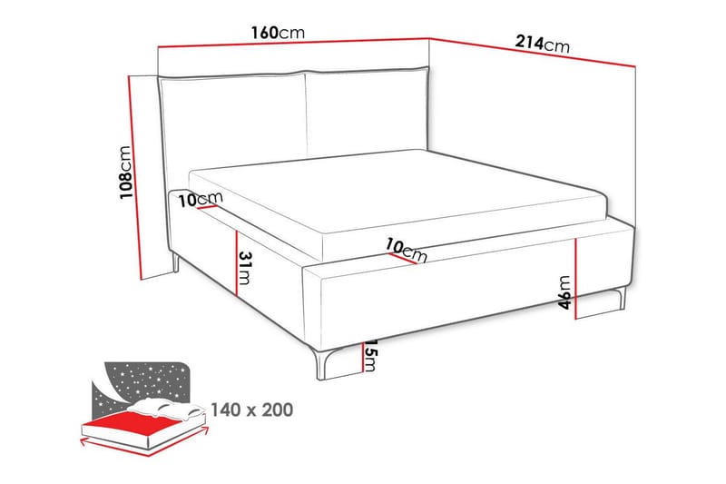 Knocklong Sengeramme 140x200 cm - Beige - Møbler - Senge - Sengeramme & sengestel