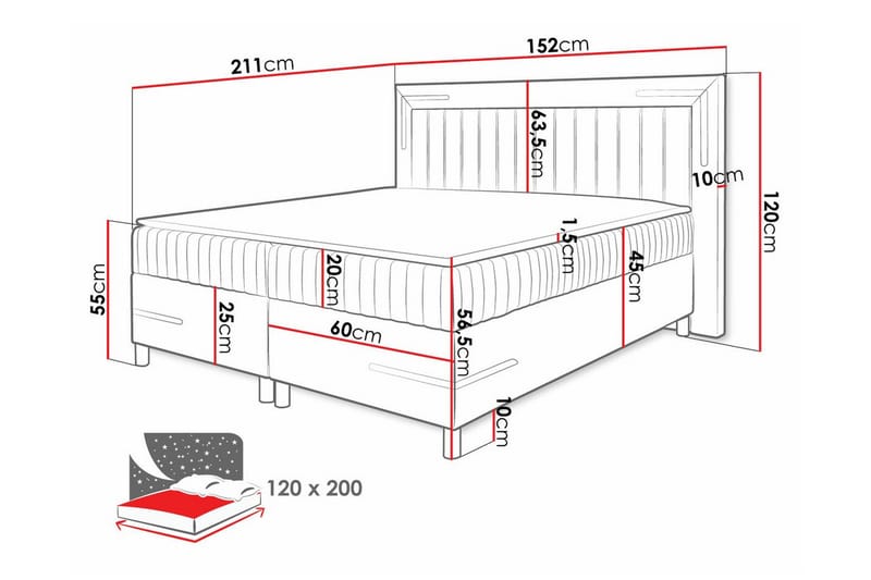 Lillsel Sengeramme 120x200 cm - Beige - Møbler - Senge - Sengeramme & sengestel