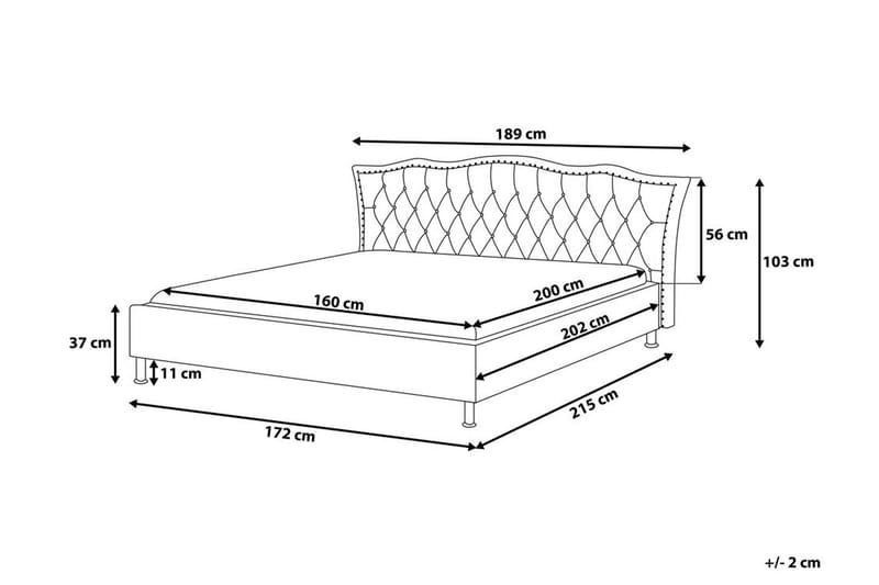 Metz Dobbelt seng 160 | 200 cm - Grå - Møbler - Senge - Sengeramme & sengestel