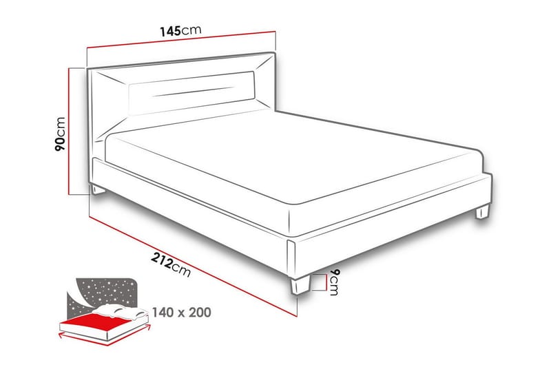 Montrase Sengeramme 140x200 cm - Beige - Møbler - Senge - Sengeramme & sengestel