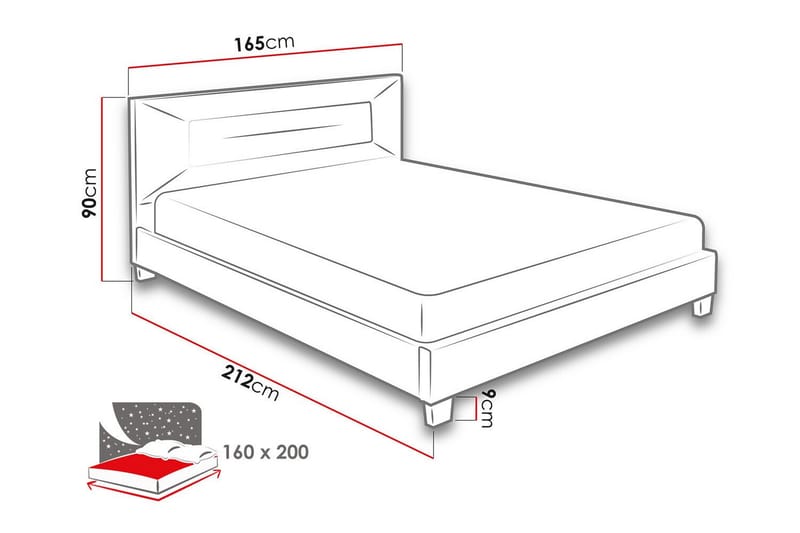 Montrase Sengeramme 160x200 cm - Beige - Møbler - Senge - Sengeramme & sengestel