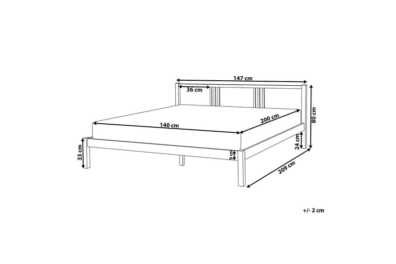 Newbegin kontinentalseng 140x200 - Hvid - Møbler - Senge - Sengeramme & sengestel