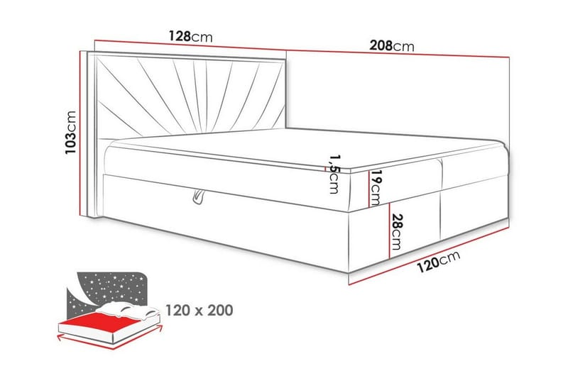 Oberting Sengeramme 120x200 cm - Brun/Træ - Møbler - Senge - Sengeramme & sengestel